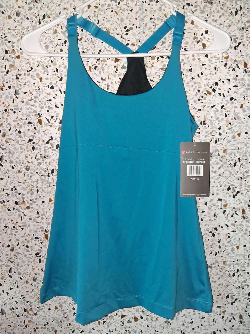 Women's Bally Total Fitness Athletic Tank Top Size Small Blue Black NWT